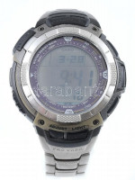 Casio No. 2894 karóra, titánium, a felső folyékony kristály kiégett, működik, leolvasható, digitális, d:55mm