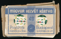 Magyar helvét kártya Piatnik Budapest, eredeti, szakadt papírcsomagolással, kártyák újszerű állapotban