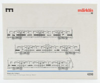 Märklin H0 4390 cikkszámú vasútmodell, S-Bahn személykocsi szett, újszerű állapotban, eredeti dobozában / Märklin H0 No. 4390 model railway, S-Bahn passenger carriage set, in good condition, in original box