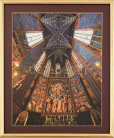 Dekoratív üvegezett keret, kopott, 44,5x38cm