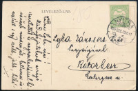 1915 Clair Vilmos (1858-1951) jogász, újságíró, párbajszakértő és felesége által írt üdvözlő képeslap, saját kezű aláírásaikkal