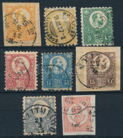 1871 Réznyomat sor Hírlapbélyeggel, benne sárga 2kr is (24.000)