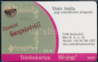 Barangoló névjegy telefonkártya, bontatlan