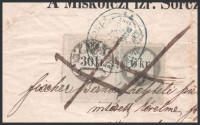 1860 Miskolc, a Miskolczi izraelita Sorczéh igazolása Fischer Bernát férfiszabó részére, a céh viaszpecsétjével, aláírásokkal, 30+6 kr okmánybélyeggel, szakadt