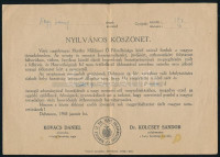1943 Debrecen városában tartott Horthy Miklósné hívó szavára indult, katonák javára szóló gyűjtés elismervénye