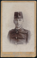 cca 1914 Kolozsvár, katonaporté, keményhátú fotó Ferencz és Tsa műterméből, 10,5×6,5 cm