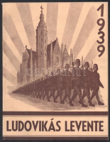 1939 Ludovikás Levente, a M. Kir. Honvéd Ludovika Akadémia Levente-Körének évkönyve XVII. évfolyam, címlapon és előzéklapon sérülés, 72p