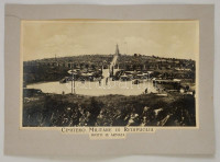 cca 1920 Redipuglia, olasz katonai temetőről készült nagyméretű fotónyomat paszpartuban / cca 1920 Italy, Redipuglia, Italian military cemetary. Large photo print in paspartu. 57x35 cm