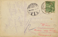 1916 Osztrák-magyar katonák mutogatnak. Humoros fotólap