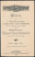1897 Műsor a Hajduböszörményben (A Megyeház Nagytermében) 1897-ik év Márczius-Április havában tartandó magyar zenetörténeti népszerű zenés-felolvasások estéhez. Rendezi: Beke Antal. Hajduböszörmény, 1897., Szabó F. -ny., 4