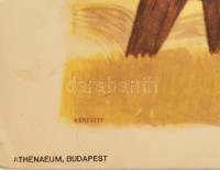A M. Kir. Közellátásügyi Miniszter textilakciója keretében kibocsátott utalványok ebben az üzletben beválthatók, ofszet, karton, Kereszty jelzéssel, Athenaeum Bp., sarkán törésnyom, 32×47 cm