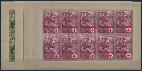 1942 Vöröskereszt (I.) ívsor (3f +12f sarktörés / corner damage) (20.000)