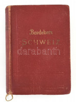 Baedeker: Svájc útikönyv. Rengeteg térképpel. / Karl Baedekker: Schweiz tourist guide with maps and pictures. Leipzig 1920. Baedeker. Egészvászon kötésben .kopott, hozzá még 5 db térkép