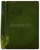 Zeitschrift des Deutschen und Österreichisen Alpenverein. München, 1909 Képekkel illusztrált kiadvány. Az egyik térkép hiányzik. Kissé hibás egészvászon kötésben.