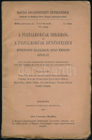 A fiatalkorúak bíráiról és a fiatalkorúak bűnügyeiben követendő eljárásról szóló törvényjavaslat. Bp., 1913. Franklin Magyar Jogászegyleti Értekezések Kiadói papírborítóval 100 p.