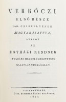 Verbőczi első része II-dik czikkelyének magyarázattya. [Bp.], 2007., Pytheas. Az 1820-as kiadás facsimile kiadása. Kiadói kartonált papírkötés. Sorszámozott (1./99.) példány.