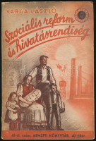Varga László: Szociális reform és hivatásrendiség. Nemzeti Könyvtár 40-41. Bp., 1941., Stádium. Kiadói papírkötés, kissé kopott borítóval, javított kötéssel, kissé sérült címlappal.