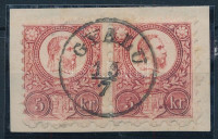 1871 Réznyomat 5kr pár kivágáson 'GYALU' (Gudlin 600 p)