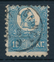 1871 Kőnyomat 10kr 'SZENT LŐRINCZ' bélyegzéssel. (Gudlin 600 p) (hátoldalon papírmaradványok és kis felületű elvékonyodás / paper remainders on the backside + thin paper)