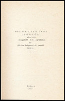 Marjalaki Kiss Lajos /1887-1972/ műveinek válogatott bibliográfiája és Móricz Zsigmondtól kapott levelei. Miskolc, 1987., Miskolc Városi Könyvtár Lévay József Könyvtára. Kiadói papírkötés. Megjelent 200 példányban.