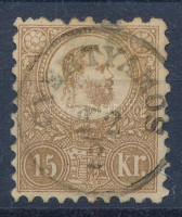 1871 Kőnyomat 15kr 'GYERTYÁMOS' (min 29.000) (elvékonyodás / thin paper)