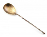 Ezüst (Ag) fagylaltos kanál, jelzett, nettó: 18g, h: 14,5 cm