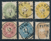 1864 Teljes sor szép bélyegzésekkel, a 2kr kétféle színárnyalatban