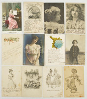 Kb. 92 db RÉGI hosszú címzéses motívum képeslap vegyes minőségben / Cca. 92 pre-1910 motive postcards in mixed quality