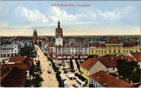 Kiskunfélegyháza, Város részlet, piac, Frankl Ede üzlete. Vesszősi kiadása (EK)