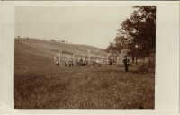 1928 Mátranovák, lovaskocsi kirándulók, kerékpáros. photo (EK)