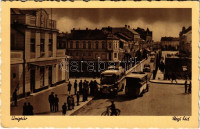 Ungvár, Uzshorod, Uzhhorod, Uzhorod; régi híd, autóbusz, automobil, kerékpár. Brogot kiadása / old bridge, autobus, automobile, bicycle (EK)