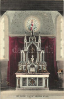 Eszék, Essegg, Osijek; Magyar kápolna oltára. Frank Béla kiadása / Hungarian chapel interior, altar (EK)