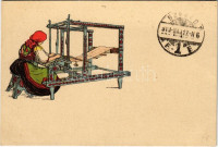 1919 Magyar folklór művészlap. Rigler r.-t. R.J.E. / Hungarian folklore art postcard