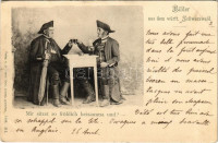1898 (Vorläufer) 'Mir sitzet so fröhlich beisamma und?' Bilder aus dem württ. Schwarzwald / German folklore, drinking (small tear)