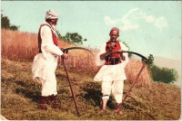 1907 Bosnian folklore, men with scythes (EK)