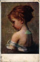 1918 Studie / Children art postcard s: R. Bém (r)