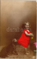 1907 Crying girl with dog. Oranotypie (EK)