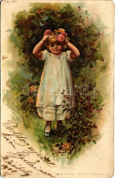 1900 Children art postcard. Theo Stroefer's Kunstverlag Aquarell-Postkarte Serie IV. (Kinder) No. 336. (b)