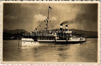 1936 MFTR 'ERZSÉBET KIRÁLYNÉ' gőz. kerekes személyhajó / Hungarian passenger steamship. photo (EK)
