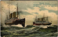 1921 Norddeutscher Lloyd Schnelldampfer 'Kronprinzessin Cecilie' und 'Kaiser Wilhelm II' auf hoher See / German express steamers (fl)