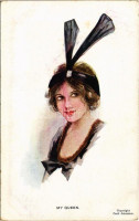 'My Queen' Lady art postcard. 'Society' Series No. 102. s: Cecil Johnston (EK)