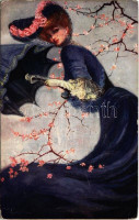 1909 Lady art postcard. Raphael Tuck & Sons' 'Oilette' Connoisseur Postcard 2773. 'A Vision Of Spring' (EK)