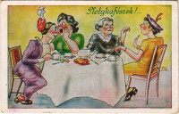 Pletykafészek / husband and wife humour, gossip s: Kaszás Jámbor (EB)