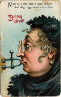 Nincs az a prés ezen a nagy világon, ami elég nagy lenne a te szádon. Boldog Újévet! / angry wife humour with New Year greeting, sealed mouth (EM)