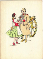 Bevonulás. Kiadja a Délvidéki Egyetemi és Főiskolai Hallgatók Egyesülete / WWII Hungarian military art postcard, entry of the Hungarian troops, irredenta propaganda