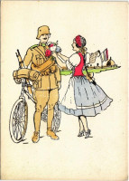 Bevonulás. Kiadja a Délvidéki Egyetemi és Főiskolai Hallgatók Egyesülete / WWII Hungarian military art postcard, entry of the Hungarian troops, irredenta propaganda (EK)