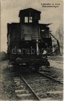 1917 Volltreffer in einen Eisenbahnwagen + K.D. Feldpostexped. d. 51. Reserve-Div.