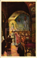 Jerusalem. The altar of 'Stabat Mater' / Jeruzsálem. Stabat Mater oltár. Kiadja a Szentföld biztosi hivatala. Klösz s: Hollós Endre