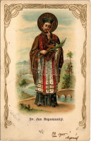 1905 Sv. Jan Nepomucky / Nepomuki Szent János. Dombornyomott / John of Nepomuk. Art Nouveau, embossed litho (EK)
