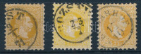 1867 3 db 2kr jelentősen eltérő színárnyalatokban